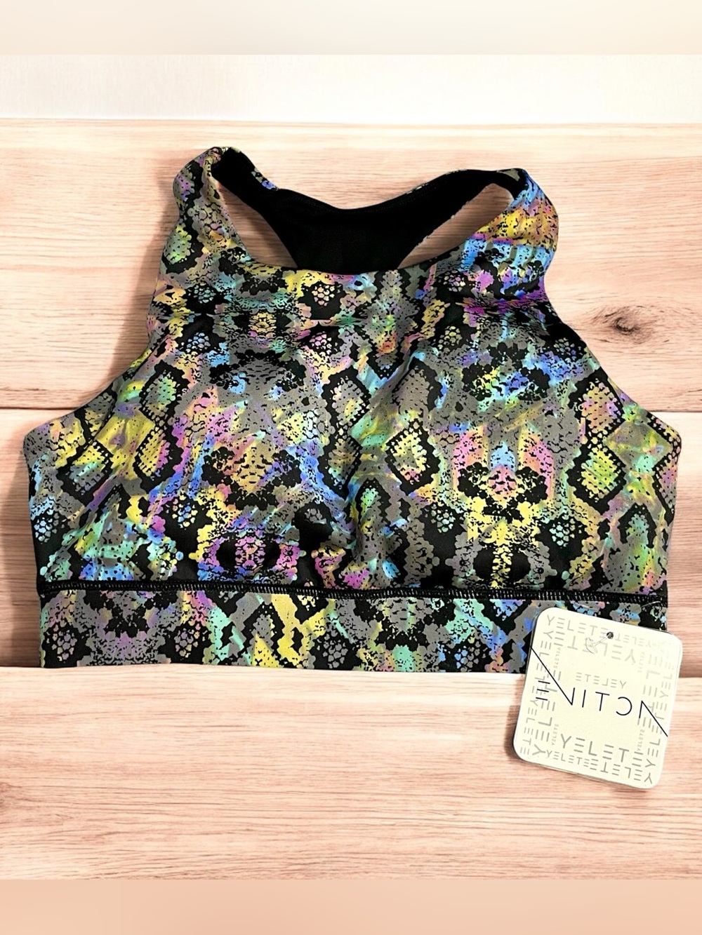 Active Workout Iridescent Snakeskin Sports Bra